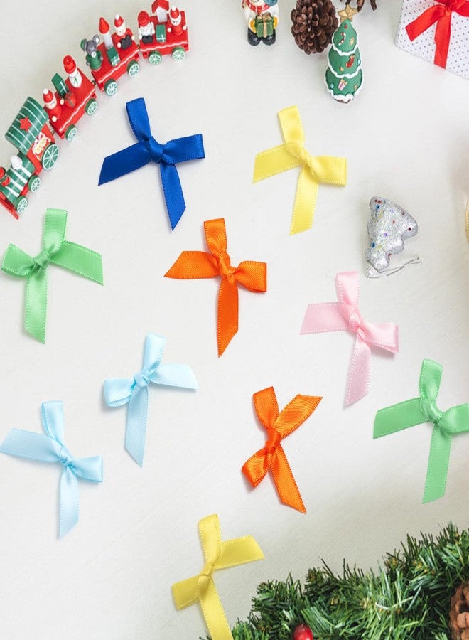 SmallCat 70 PCS Mini Ribbon Bows, Small Colorful Satin Ribbon Bow, Cute Soft Bowknot Sewing Accessories for Flowers, Wrapping, Christmas, Wedding, Birthday Party Decoration - Image 4